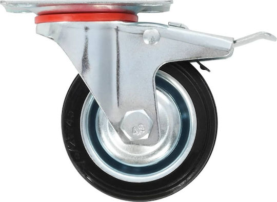 vidaXL 143443 Rotating Wheels from Rubber with Brake 4 Pieces 75mm