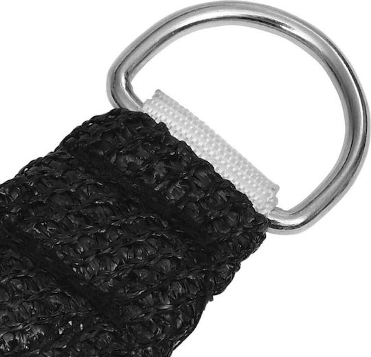 vidaXL Triangle Shade Sail Black With Hoop 4.5m 160gr/m² made of HDPE