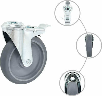 vidaXL Περιστρεφόμενη Ρόδα Με Διπλό Φρένο Rotating Wheel with Brake 125mm