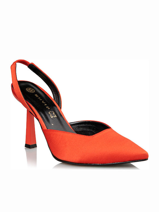 Pumps mit Stiletto-Absatz Orange
