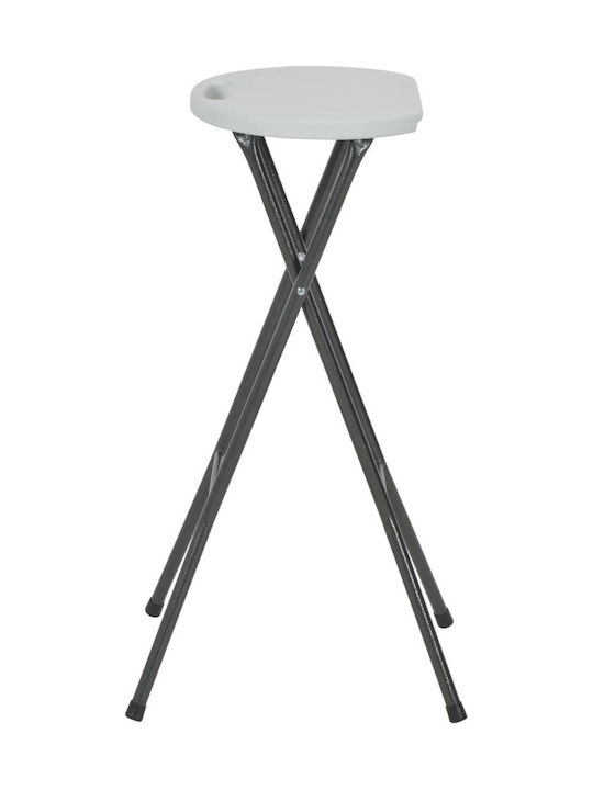 Metallic Garden Stool for Bar Outdoor White / Black 2 Pieces 35x44x80cm
