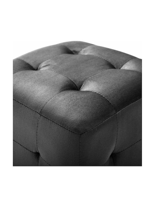 Stool For Living Room Upholstered with Velvet Black Velvet-Black Metal 2pcs 30x30x30cm