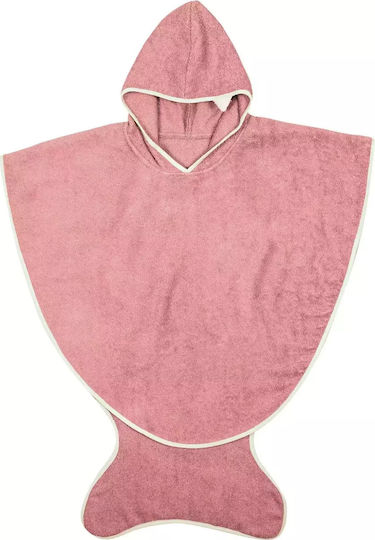 Baby Bites Kids Beach Poncho Sharks Pink 120 x 71cm