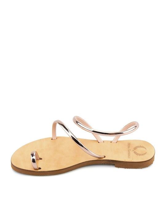 NPD-329 Leder Flache Sandalen für Damen Bronze