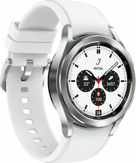 Samsung Galaxy Watch4 Classic Bluetooth 4G Неръждаема стомана 42мм Водоустойчив с eSIM и Пулсомер (Silver)
