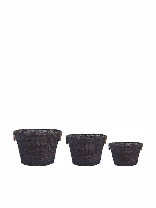 vidaXL Metalic Coș Depozitare lemne 60x60x38cm Maro