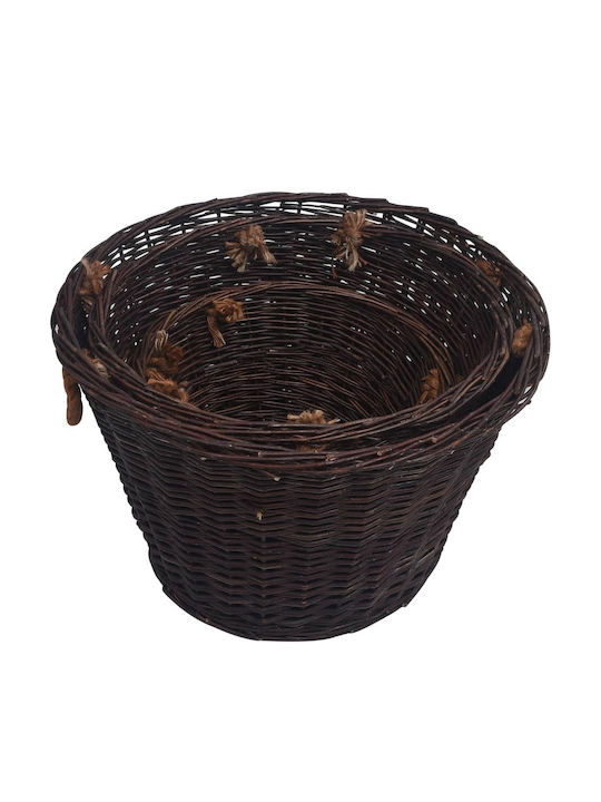 vidaXL Metalic Coș Depozitare lemne 60x60x38cm Maro