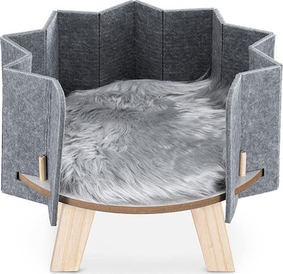 Navaris Wood Pet with Mat Sofa Katze Gray 41x41x32cm 54253.01