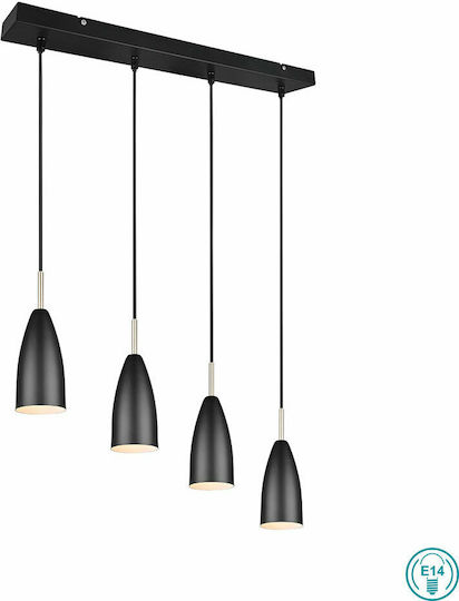 Trio Lighting Farin Κρεμαστό Φωτιστικό Μαύρο 58x150εκ. Trio Lighting Farin Κρεμαστό Φωτιστικό Μαύρο 58x150εκ.
