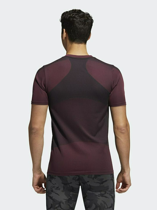 adidas Studio Tech Techfit T-Shirt Burgundisch