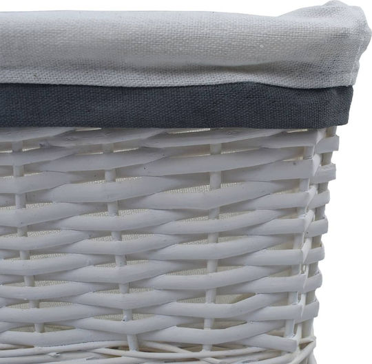 vidaXL Καλάθι Αποθήκευσης Rattan Λευκό 3τμχ