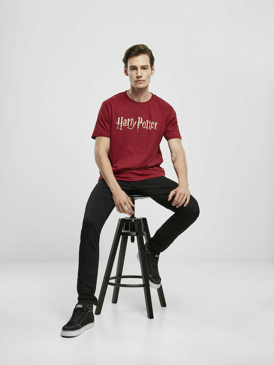 Merchcode Logo T-shirt Harry Potter Burgundy Cotton