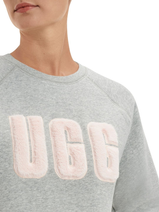 Madeline Fuzzy Logo Damen Sweatshirt Gray