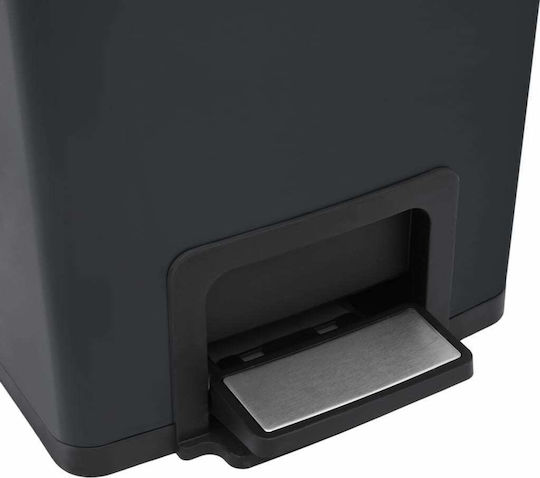 vidaXL vidaXL Mülleimer Aus Inox Mit Pedal Schwarz 30lt