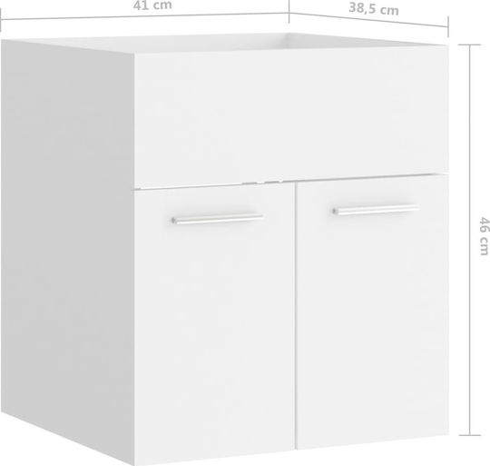 vidaXL Waschtisch ohne Waschbecken L41xB38.5xH46cm Weiß