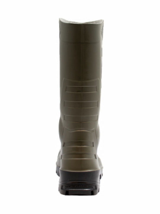 Dunlop Devon S5 Non-Slip Work Wellies Knee Green