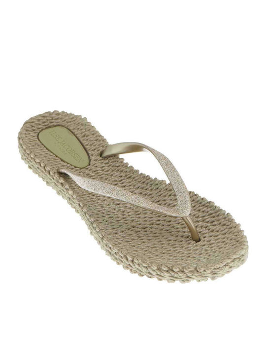Glitter Women's Flip Flops Gold