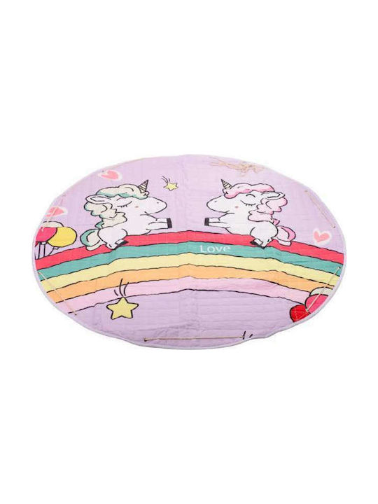 Loco Kids Rug Unicorn Roz Round with Diameter 144cm Thickness 8mm