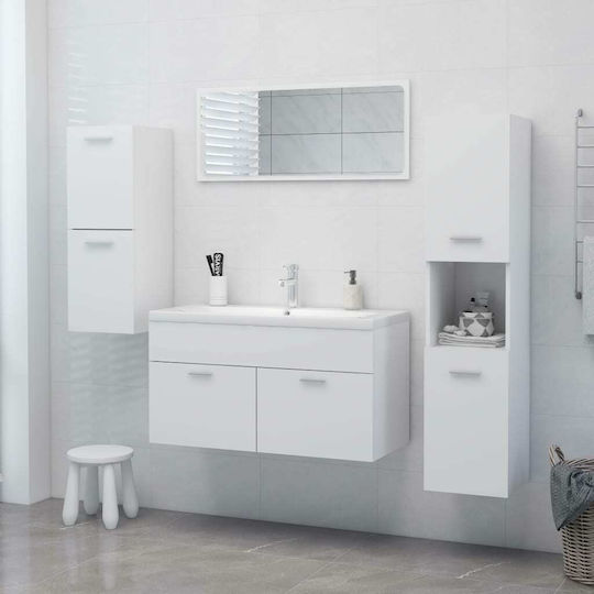 vidaXL Cabinet de baie L30xA30xÎ80cm Alb