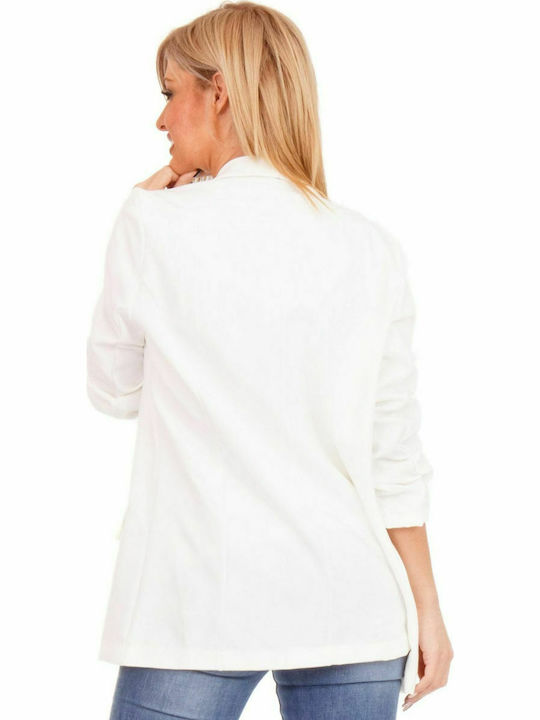 Silia D 6969 Women's Blazer White skk-6969 (wht)