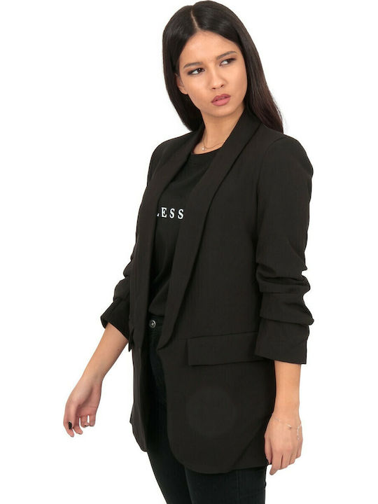 Silia D Long Women's Waisted Blazer Black