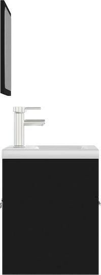 vidaXL Πάγκος με Νιπτήρα & Καθρέπτη Μ41xΒ38.5xΥ46cm Μαύρος