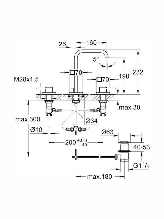 Grohe Allure Αναμεικτική Μπαταρία Νιπτήρα Ασημί