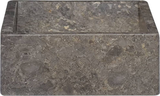 vidaXL Επικαθήμενος Νιπτήρας Πέτρινος 45x30x12cm Γκρι