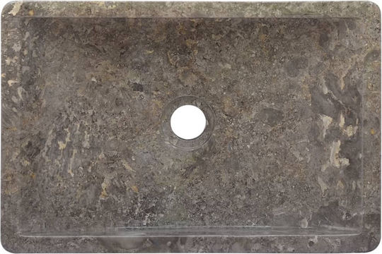 vidaXL Επικαθήμενος Νιπτήρας Πέτρινος 45x30x12cm Γκρι