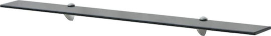 vidaXL Wall Mounted Bathroom Shelf Glass with 2 Shelves 100x10x0.8cm Black