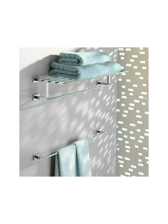 Grohe Cube Ραφιέρα Μπάνιου Μονή Επιτοίχια με Βίδες ​60x60cm Ασημί