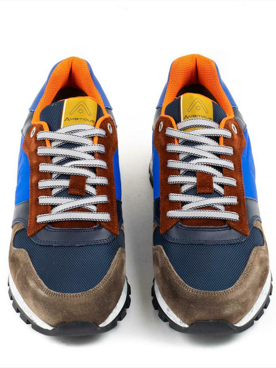 Silky Sneaker Taupe Blue Combi Ανδρικά Sneakers Πολύχρωμα