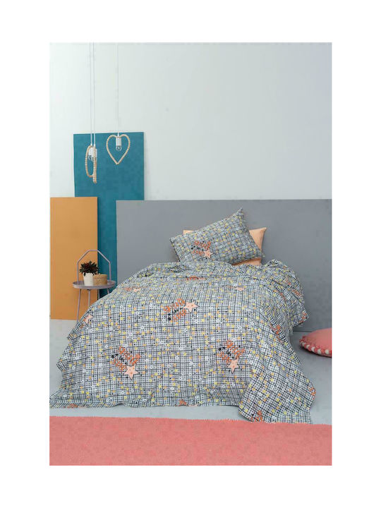 Palamaiki Cluster Set Kids Duvet Cover Single with Pillowcase Cotton Grey 170x250cm