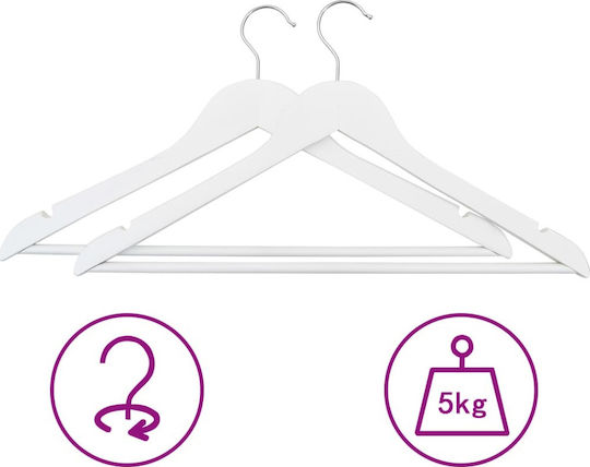 vidaXL Clothes Hanger White 289915 50pcs