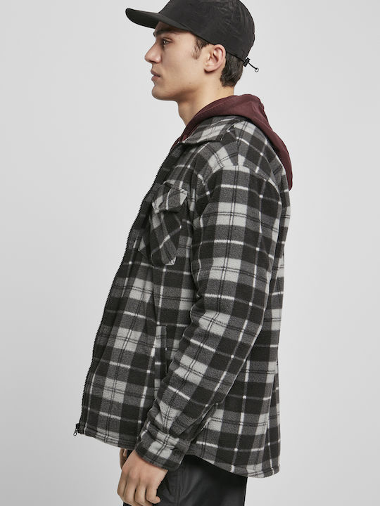 Overshirt Long-sleeved Shirt Checked Black/white