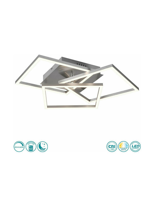 Trio Lighting Mobile Πλαφονιέρα Οροφής 39εκ. Ασημί με Ενσωματωμένο LED και Τηλεχειριστήριο