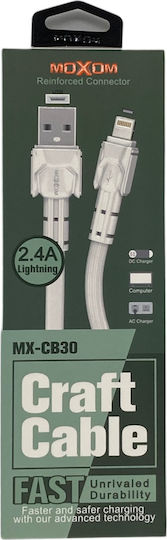 Moxom MX-CB30 USB to Lightning Cable Λευκό 1m