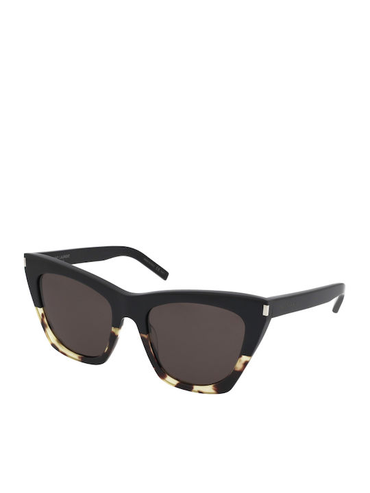 Ysl Kate Women's Sunglasses with Black Tartaruga Acetate Frame and Black Lenses SL 214 010