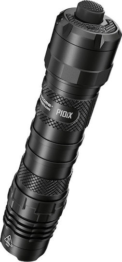 NiteCore Rechargeable Flashlight LED IP68 with Maximum Brightness 4000lm P10ix 2x CR123 Black
