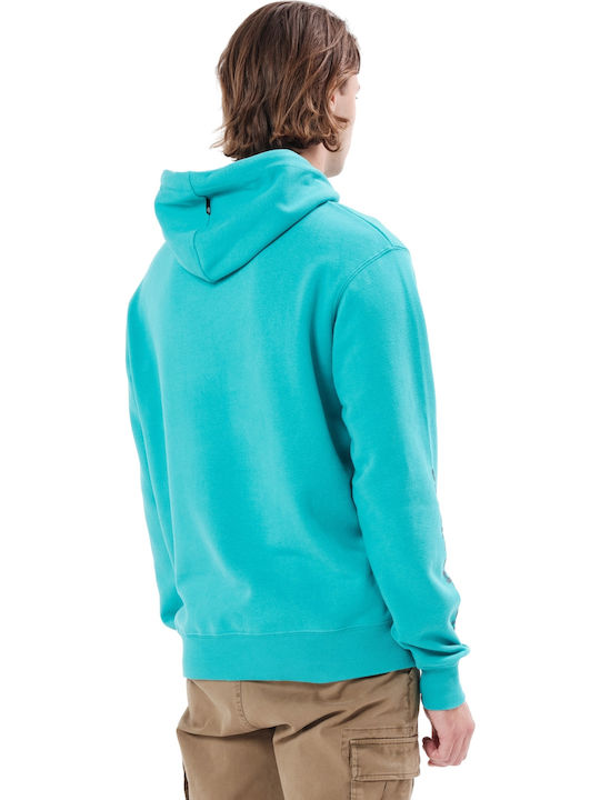 Basehit Men's Sweatshirt with Hood and Pockets Turquoise