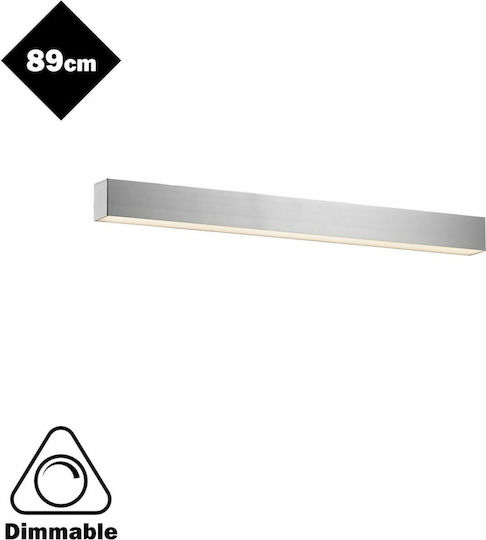 Viokef LED Комерсиално Линейно Осветление Вградено Светило Стена 30W Топло бяло IP20 с Регулируема Интензивност Ш90xД5.5xВ7.5см.