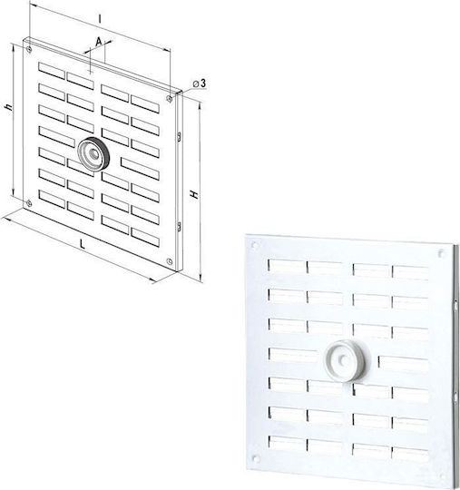 Vents Vent Louver 20x20cm Square with Screen