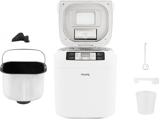 HKoenig Αρτοπαρασκευαστής 550W Χωρητικότητας 800gr με 12 Προγράμματα