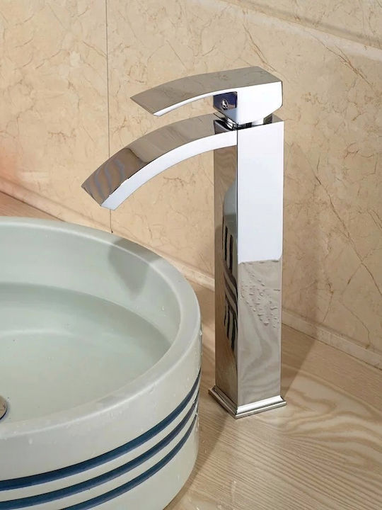 PO015 Mixing Tall Sink Faucet Silver