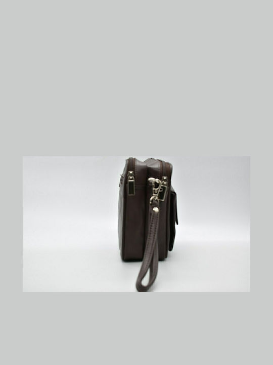 Leather Men's Handbag Dark Brown