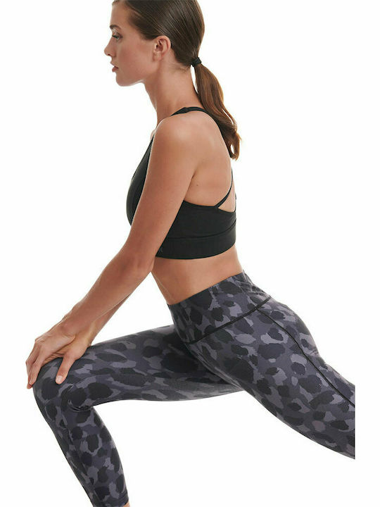Training Γυναικείο Cropped Κολάν Ψηλόμεσο Γκρι