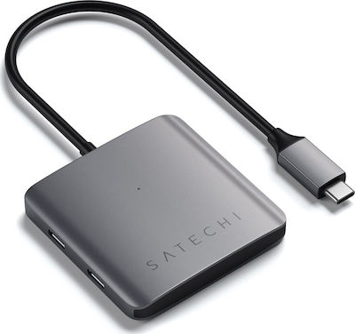 Satechi USB 3.1 4 Port Hub with USB-C Connection Gray