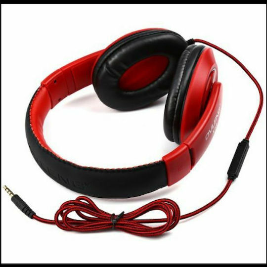 Ovleng X13 Wired Over Ear Headphones Red