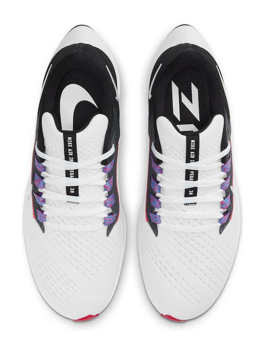 Air Zoom Pegasus 38 Sport Shoes Running White / Black / Flash Crimson / Metallic Silver