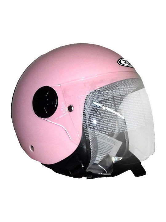 Zeus ZS-228 Pink Παιδικό Κράνος Μηχανής Jet 800gr